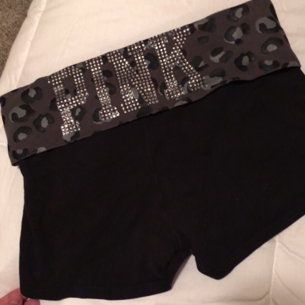 Pink yoga shorts